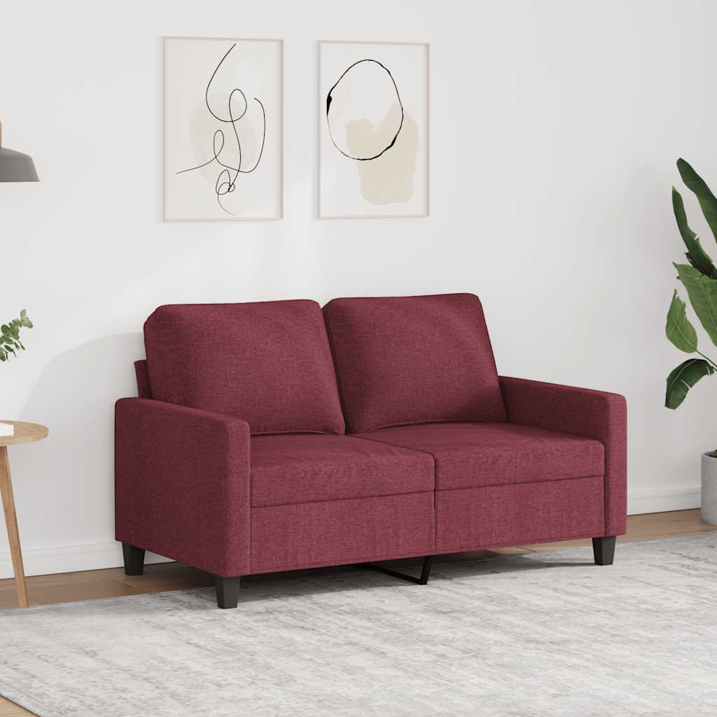 2-personers sofa 120 cm stof vinrød billede