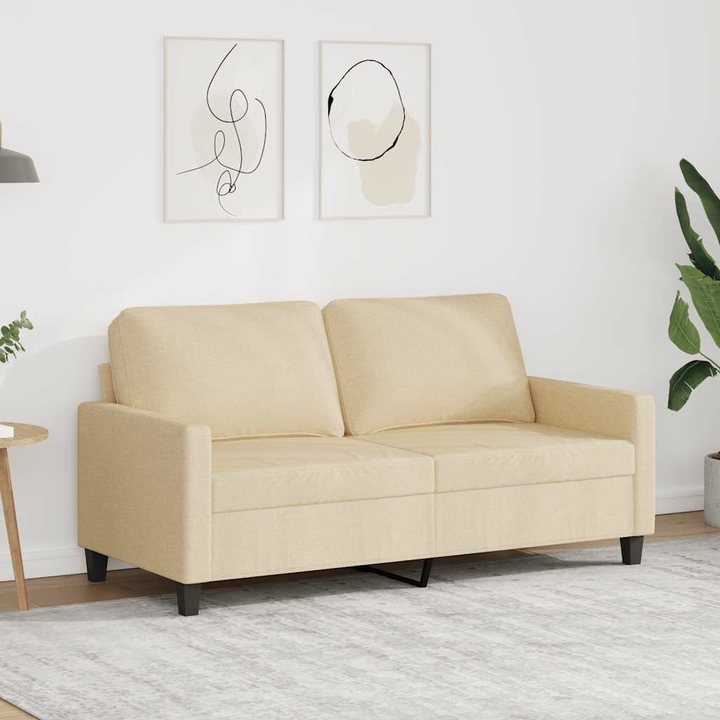 2-personers sofa i stof - cremefarvet, sædebredde 140 cm