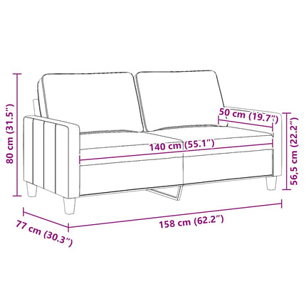 2-personers sofa 140 cm stof brun