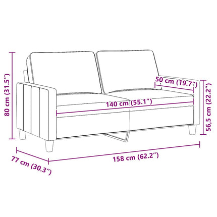 2-personers sofa 140 cm stof sort