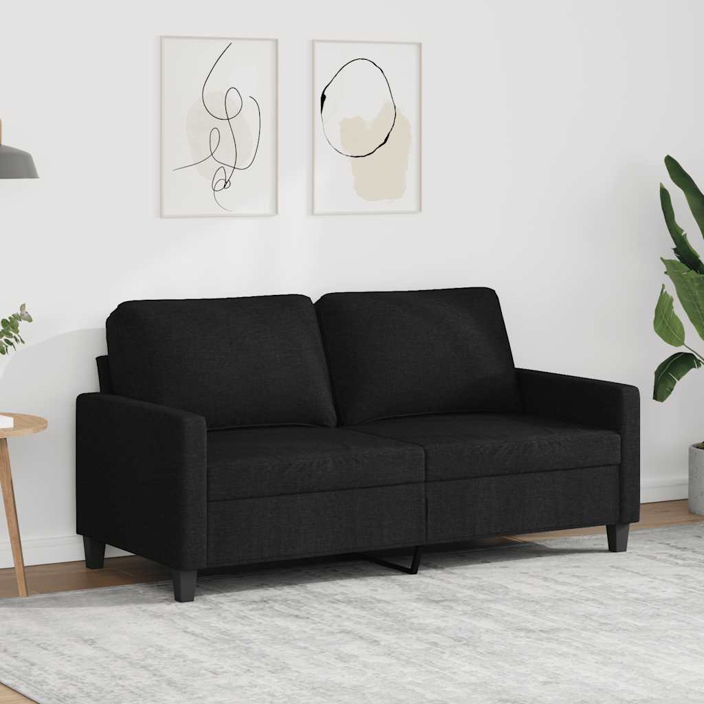 2-personers sofa i stof - sort, sædebredde 140 cm