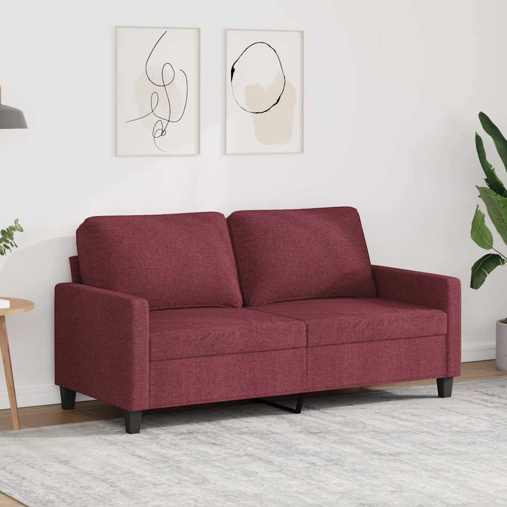 2-personers sofa i stof - vinrød, sædebredde 140 cm