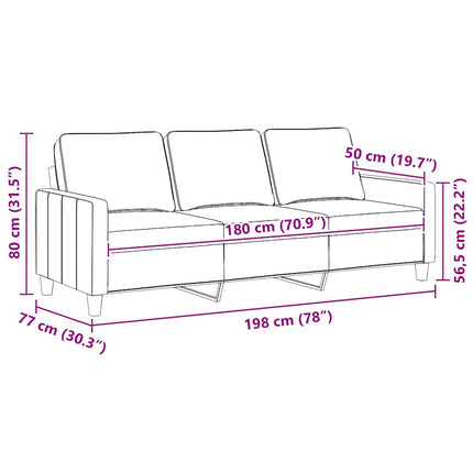 3-personers sofa 180 cm stof mørkegrå