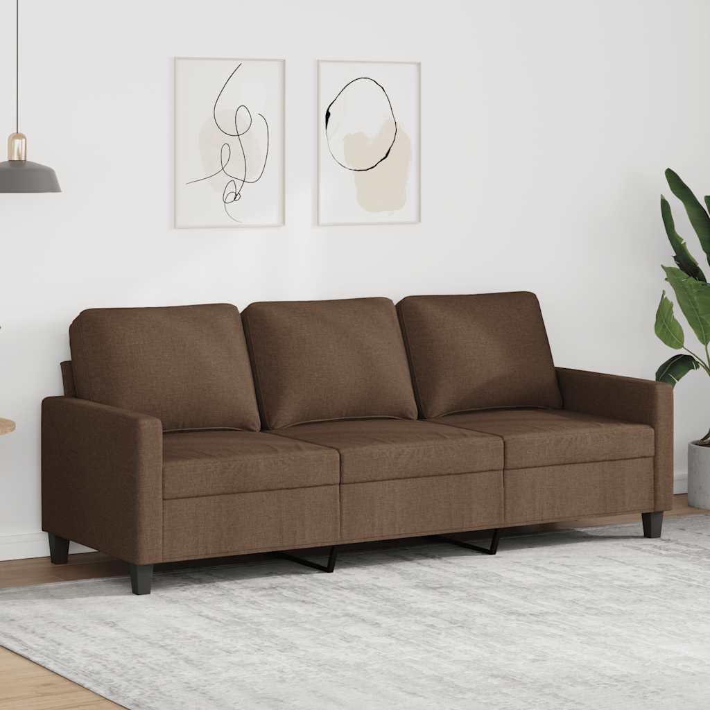 3-personers sofa 180 cm stof brun