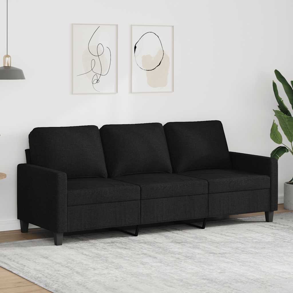 vidaXL 3-personers sofa 180 cm stof sort