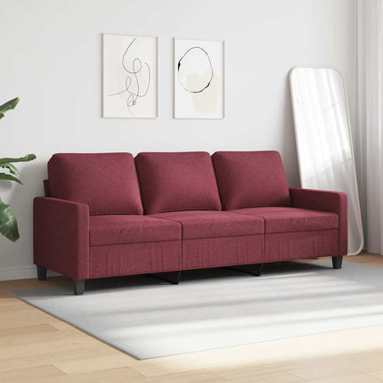 3-personers sofa 180 cm stof vinrød