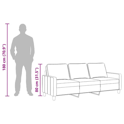 3-personers sofa 180 cm stof gråbrun