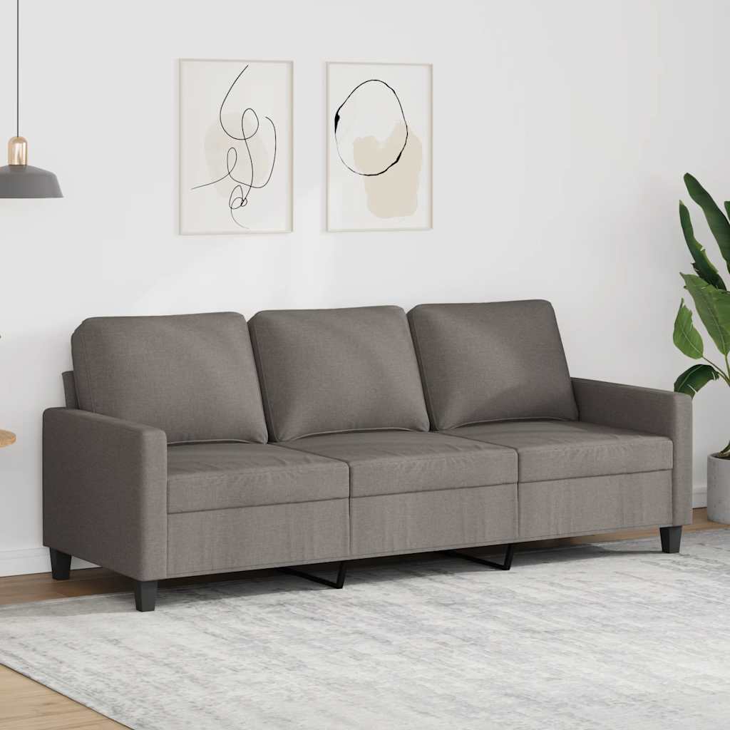 vidaXL 3-personers sofa 180 cm stof gråbrun