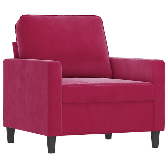 lænestol 60 cm velour vinrød