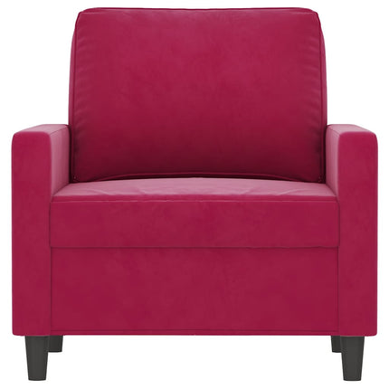 lænestol 60 cm velour vinrød