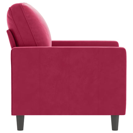 lænestol 60 cm velour vinrød
