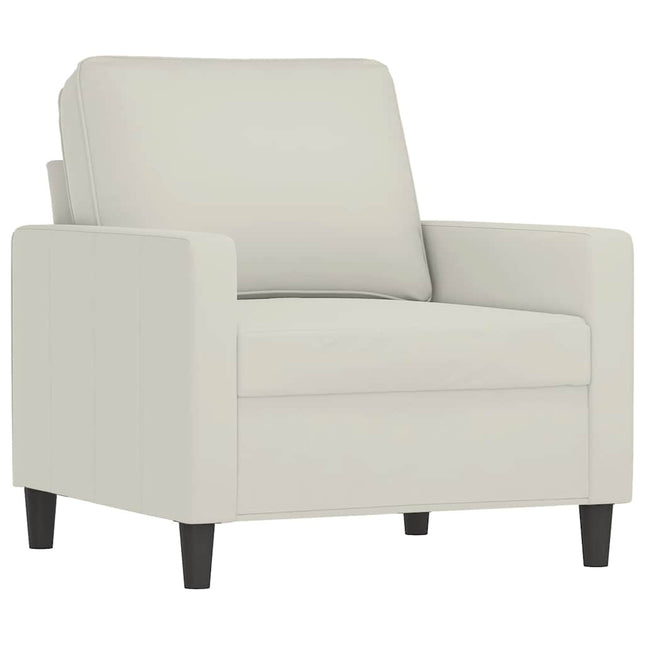 lænestol 60 cm velour cremefarvet