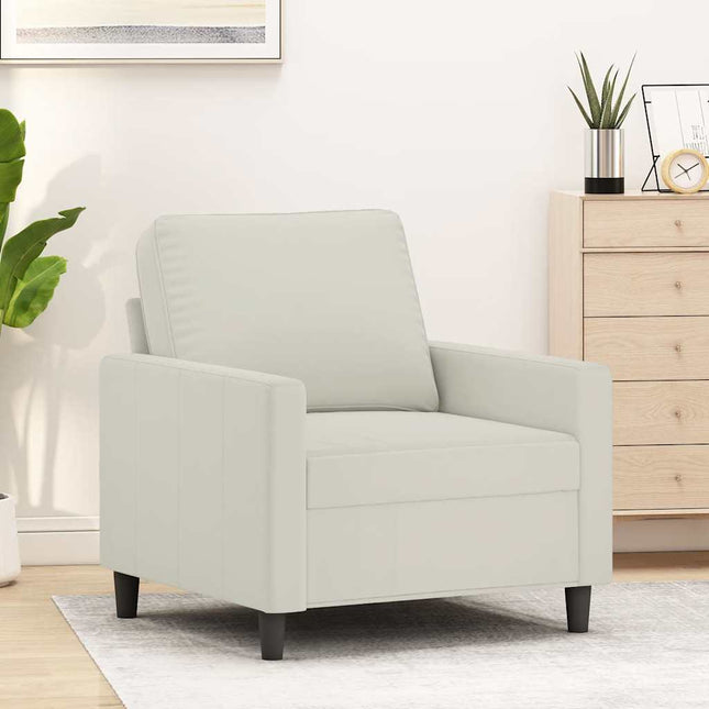 lænestol 60 cm velour cremefarvet