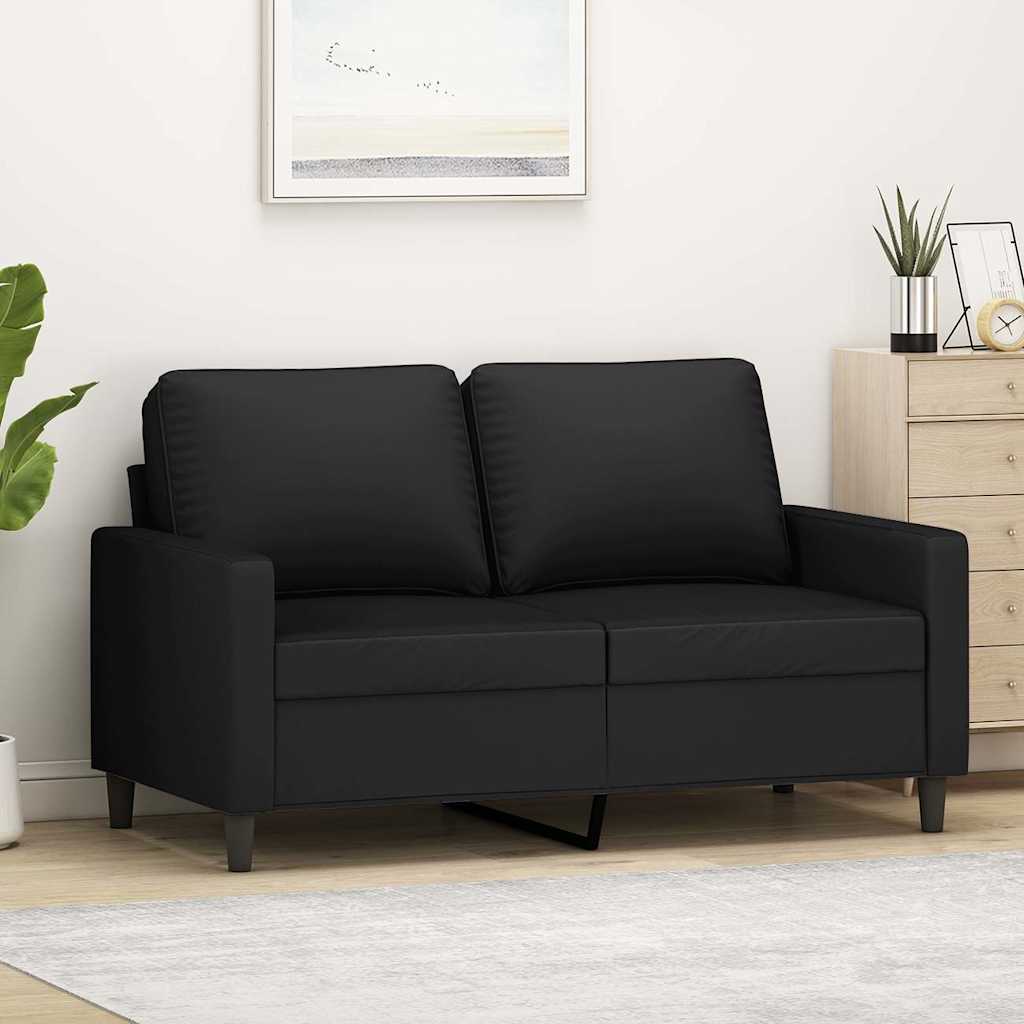2-personers sofa i sort fløjl - sædebredde 120 cm