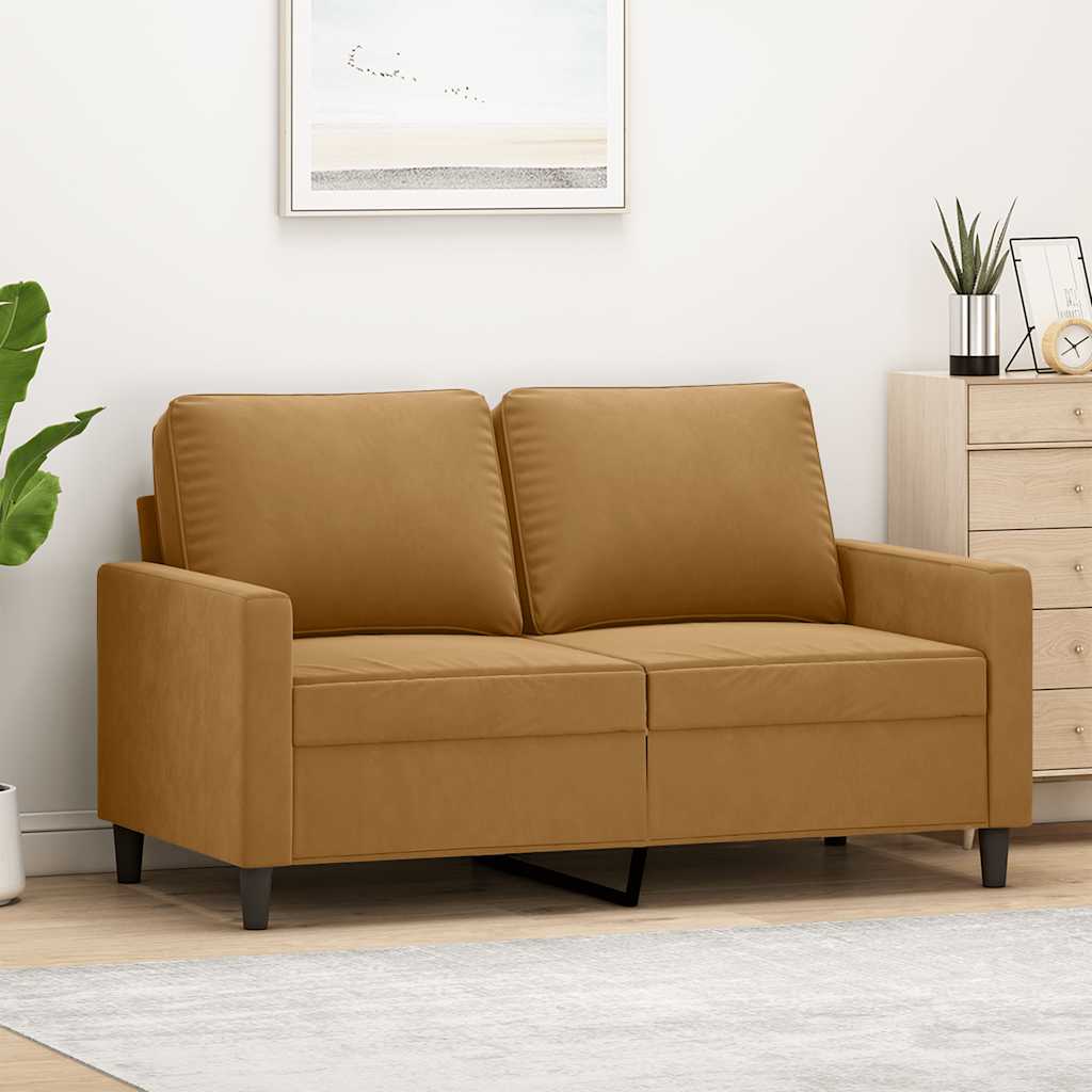 vidaXL 2-personers sofa 120 cm fløjl brun