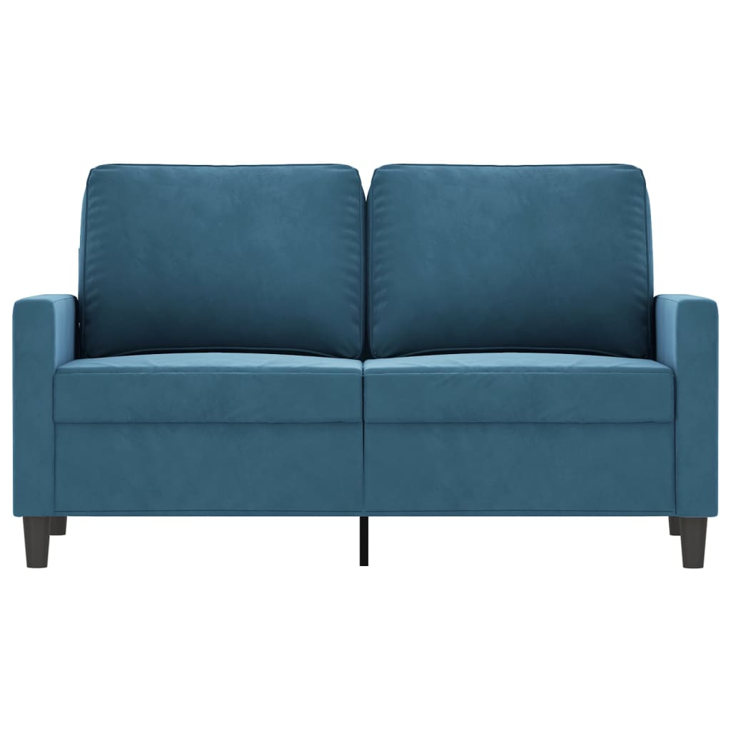 2-personers sofa 120 cm fløjl blå