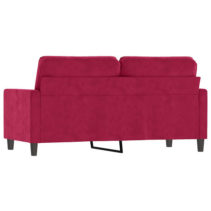 2-personers sofa 140 cm fløjl vinrød