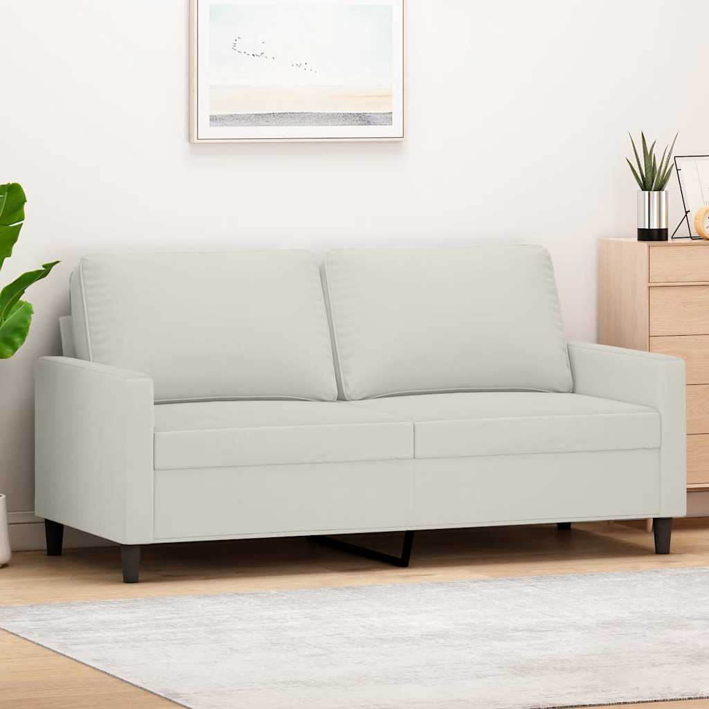 2-personers sofa 140 cm velour cremefarvet