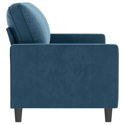 2-personers sofa 140 cm fløjl blå