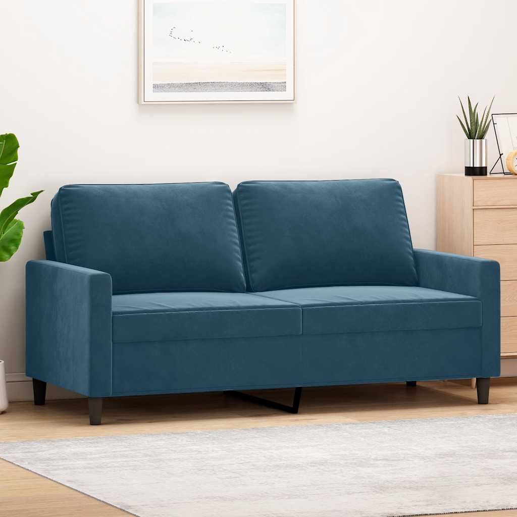 vidaXL 2-personers sofa 140 cm fløjl blå