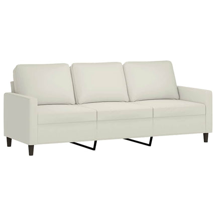 3-personers sofa 180 cm fløjl cremefarvet