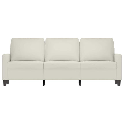 3-personers sofa 180 cm fløjl cremefarvet