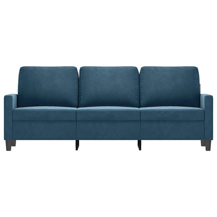 3-personers sofa 180 cm velour blå