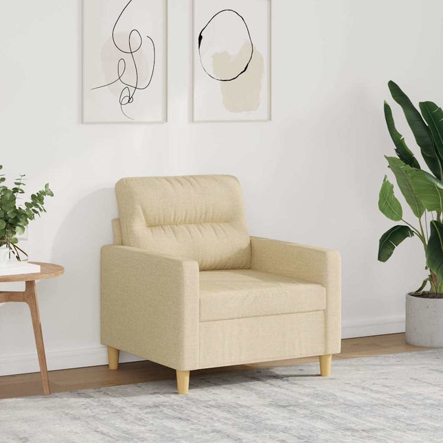 lænestol 60 cm stof cremefarvet