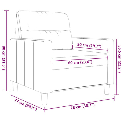 lænestol 60 cm stof gråbrun