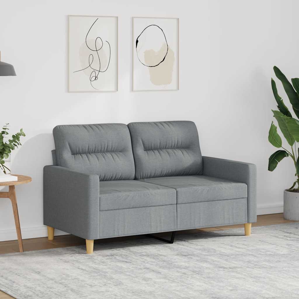 2-personers sofa 120 cm stof lysegrå billede