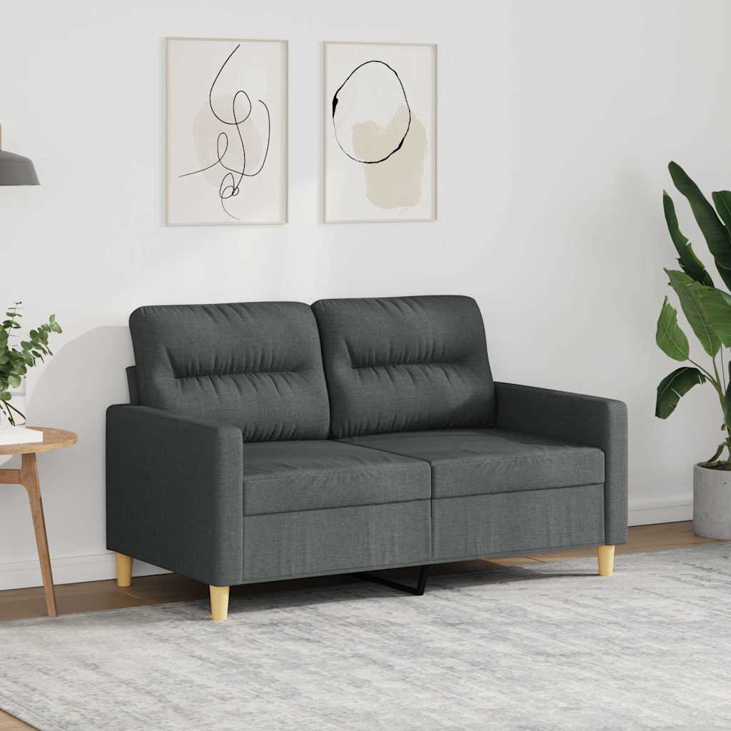 2-personers sofa 120 cm stof mrkegr