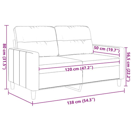 2-personers sofa 120 cm stof cremefarvet