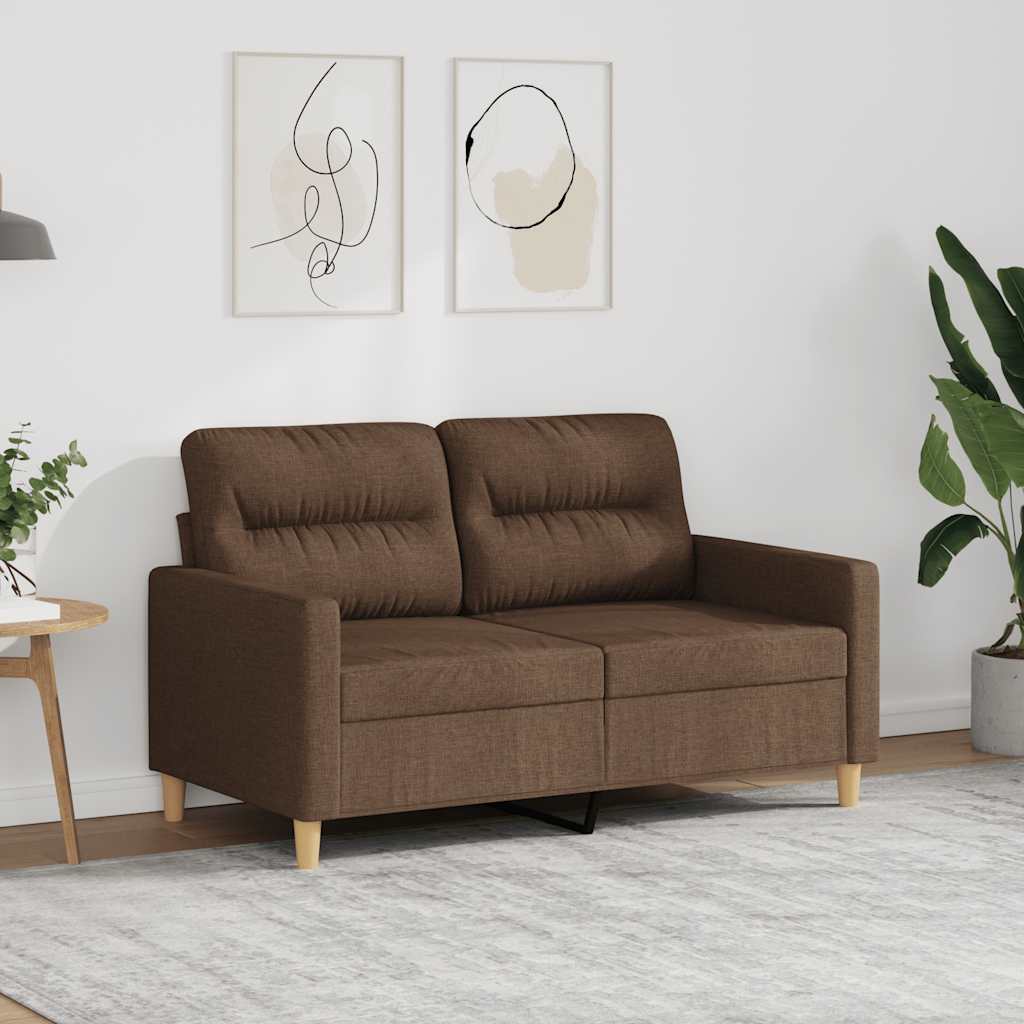 2-personers sofa 120 cm stof brun billede