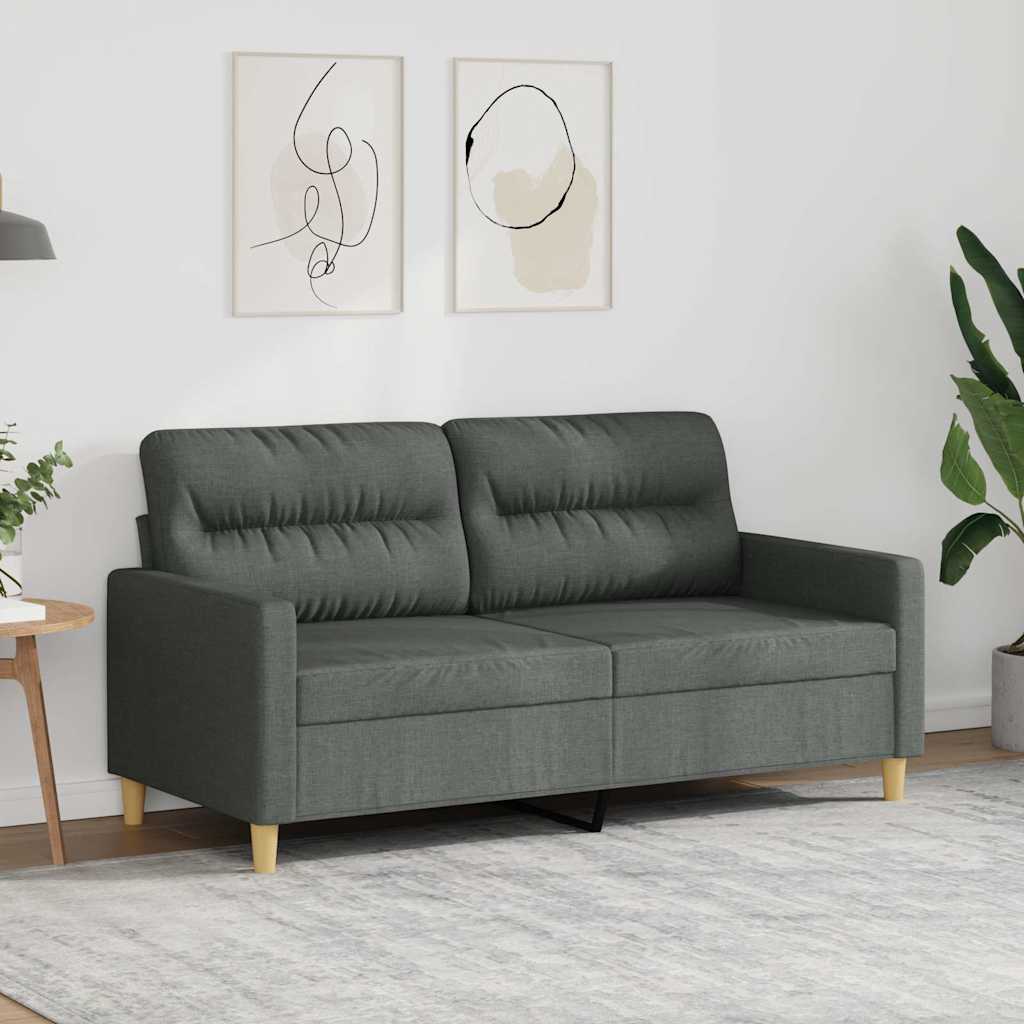 2-personers sofa i stof - 140 cm sædebredde, mørkegrå