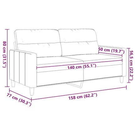 2-personers sofa 140 cm stof cremefarvet