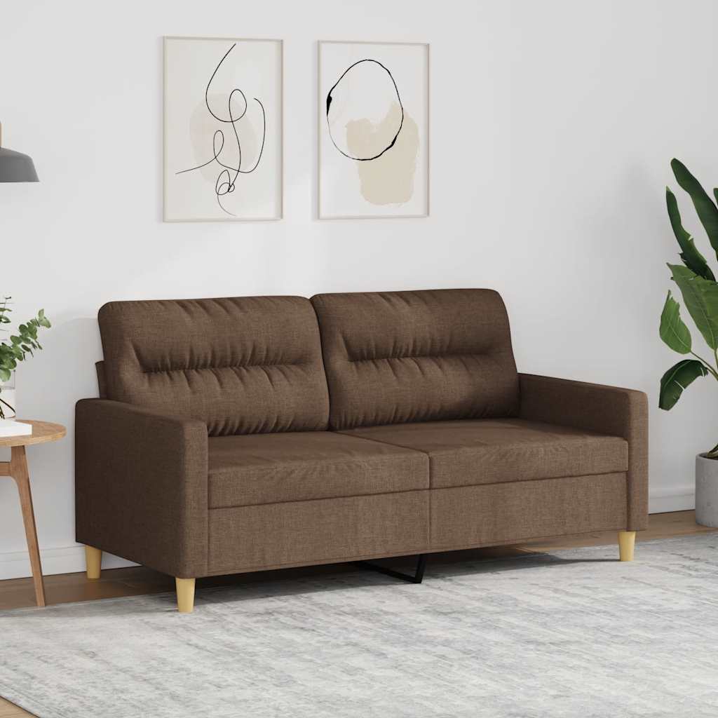 2-personers sofa i stof - brun, sædebredde 140 cm