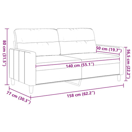 2-personers sofa 140 cm stof gråbrun