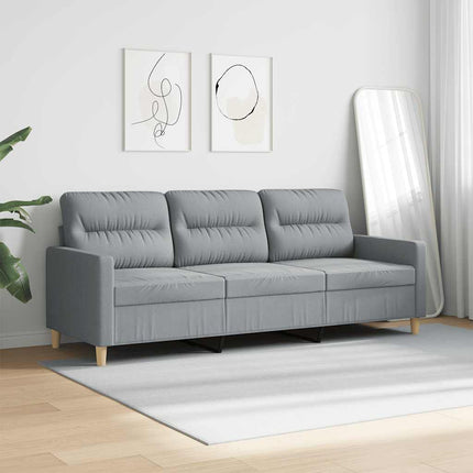 3-personers sofa 180 cm stof lysegrå