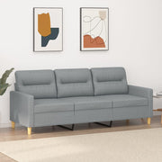 3-personers sofa 180 cm stof lysegrå