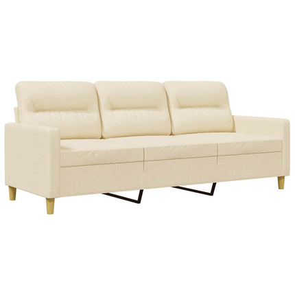 3-personers sofa 180 cm stof cremefarvet