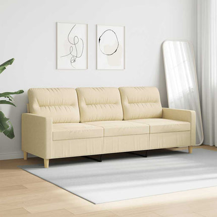 3-personers sofa 180 cm stof cremefarvet