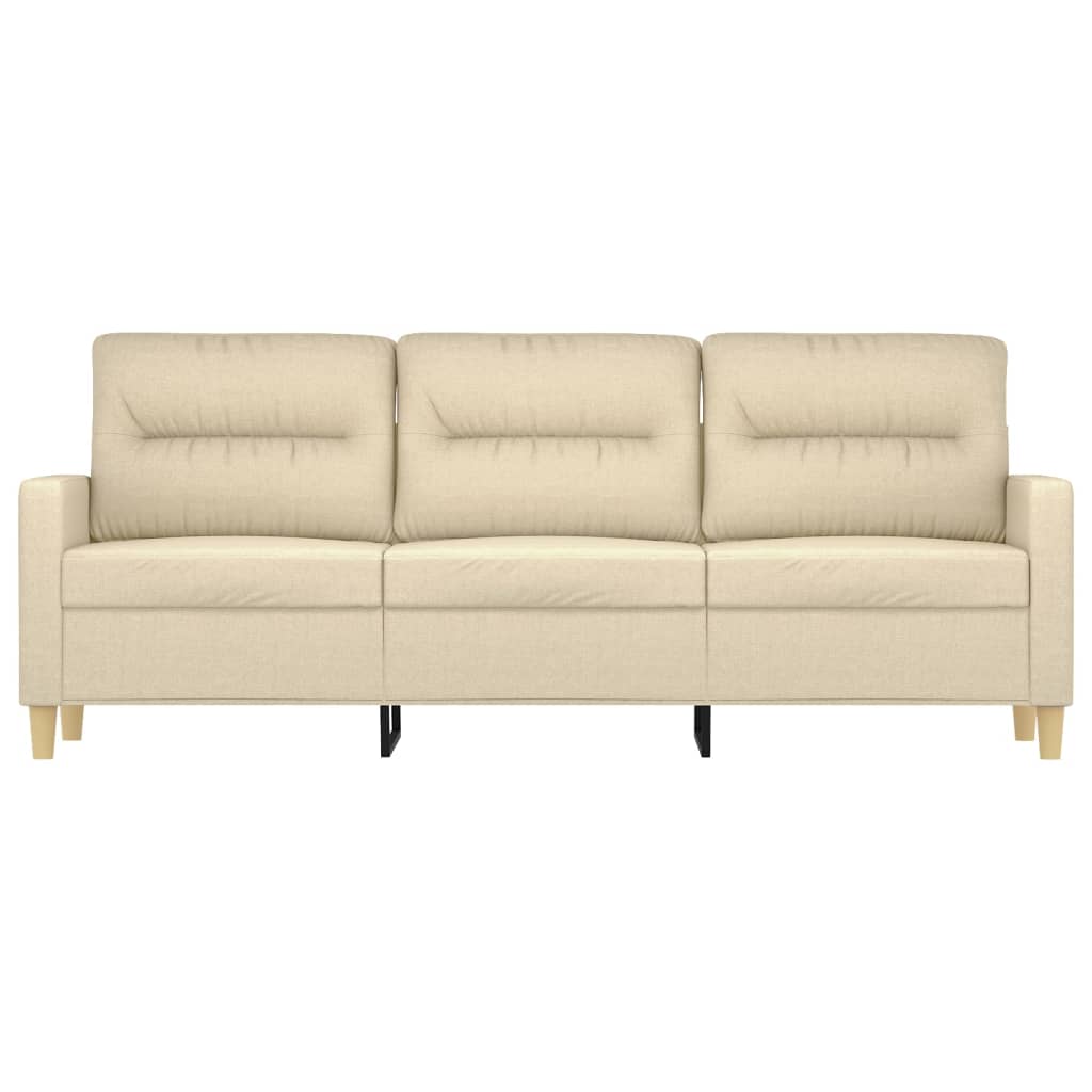 3-personers sofa 180 cm stof cremefarvet