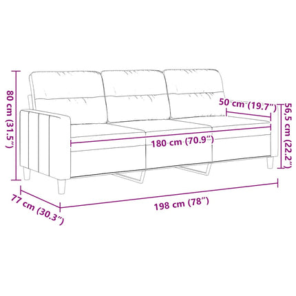 3-personers sofa 180 cm stof brun