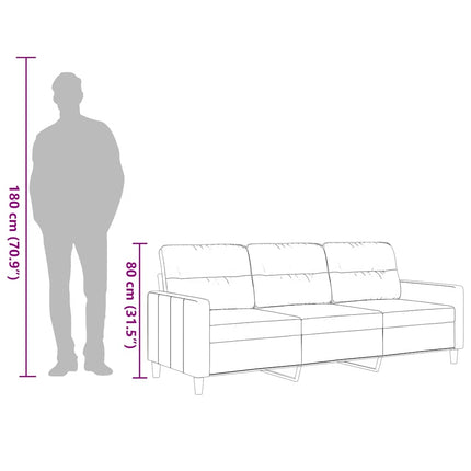 3-personers sofa 180 cm stof vinrød