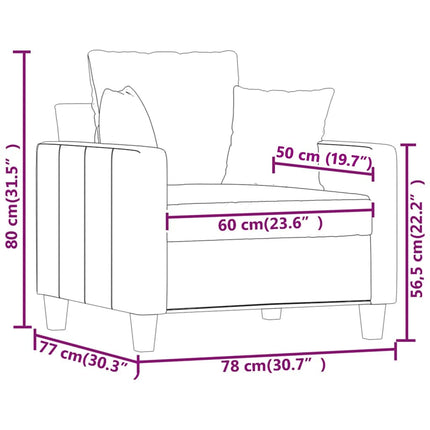 lænestol 60 cm stof sort