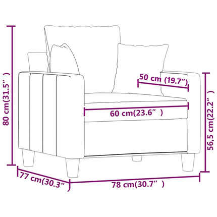 lænestol 60 cm stof gråbrun