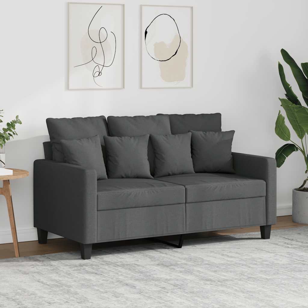 2-personers sofa i stof - mørkegrå, sædebredde 120 cm