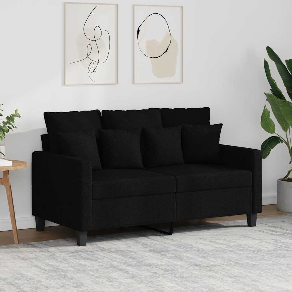 2-personers sofa i stof - 120 cm sædebredde, sort