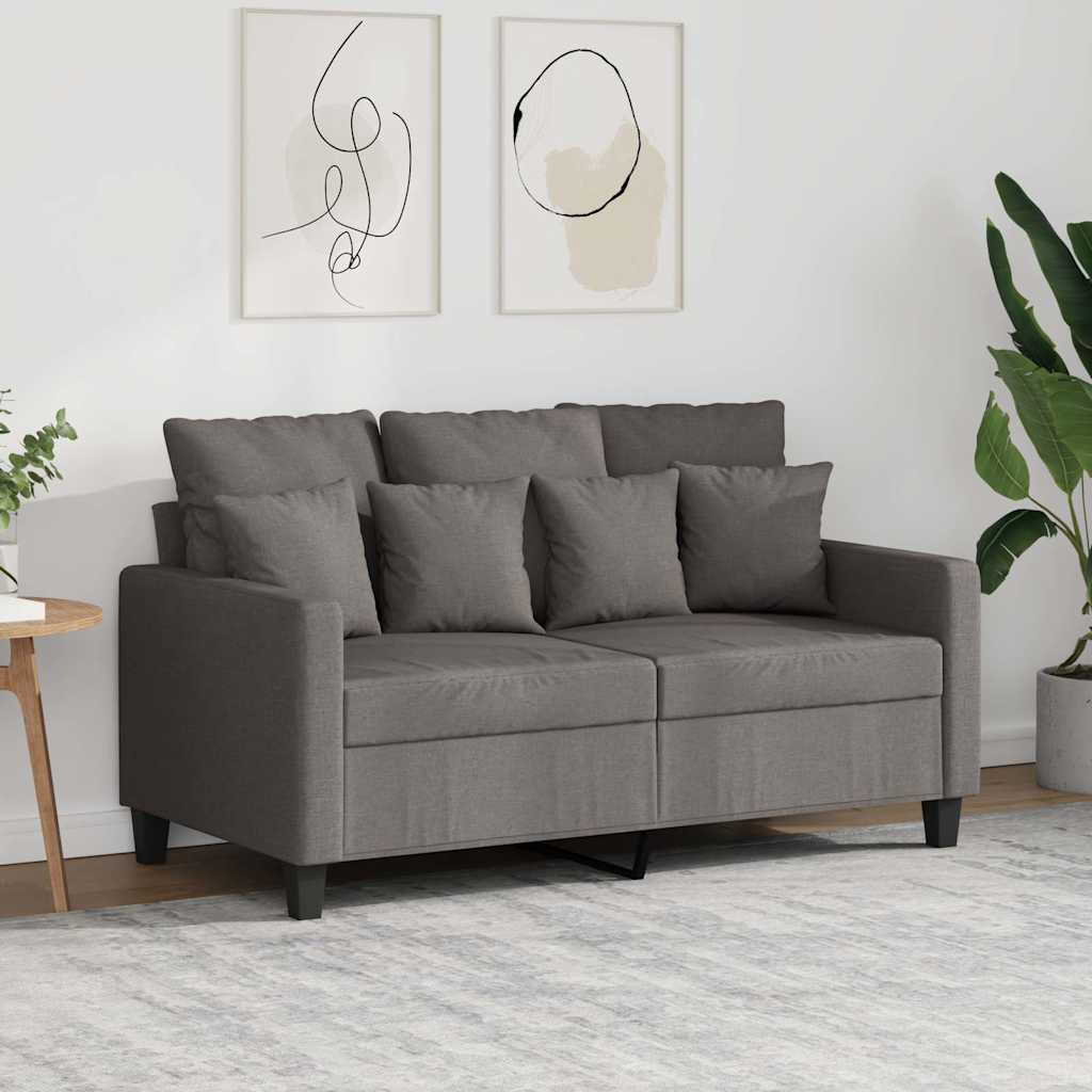 2-personers sofa i stof - 120 cm sædebredde, gråbrun