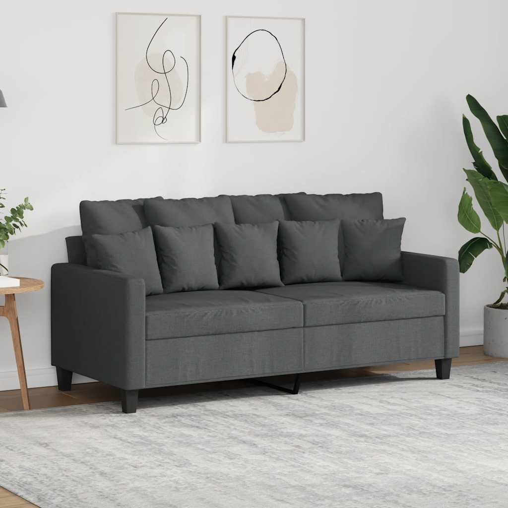 2-personers sofa 140 cm stof mørkegrå billede